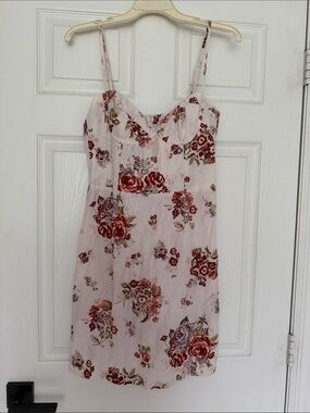 H&M Pink Floral Spaghetti Strap Sundress